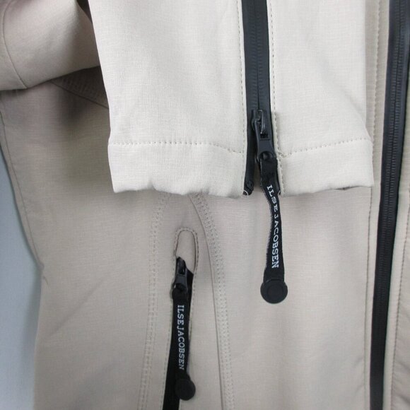 Ilse Jacobsen Women's Slim Fit Long Softshell Raincoat 40 Ivory Waterproof 776 - Picture 5 of 11